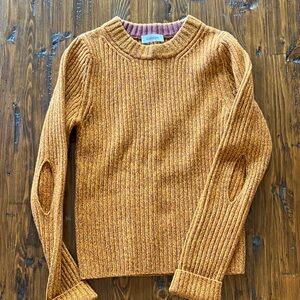 Goldie Women's Orange Ribbed Sweater